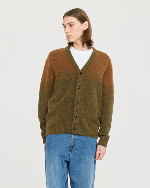Mural Cardigan | Khaki on Rust