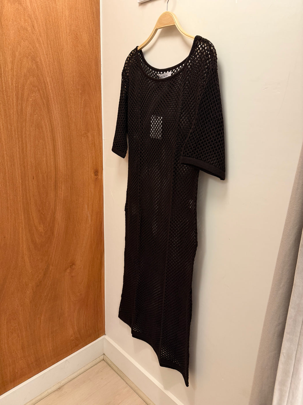 Perla Dress | Earth Brown Loose Crochet
