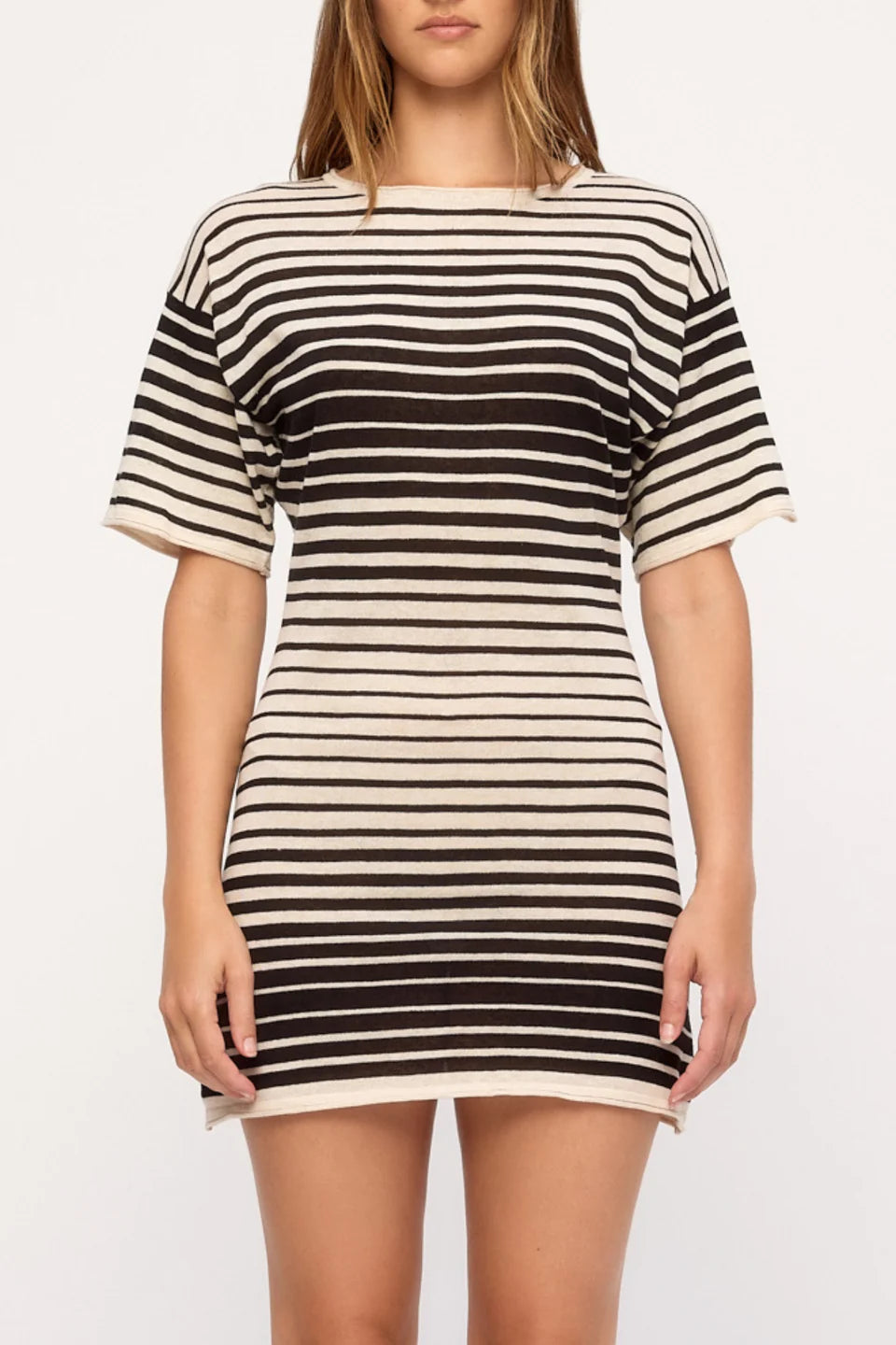 Ramie Knit Mini Dress | Ombre Stripe