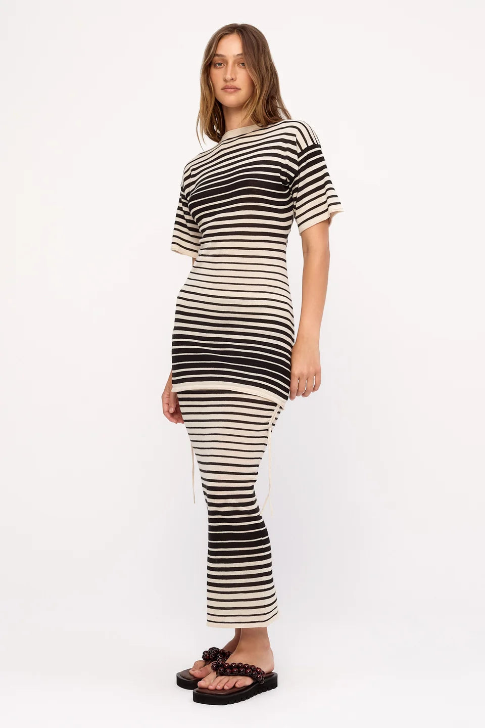 Ramie Knit Mini Dress | Ombre Stripe