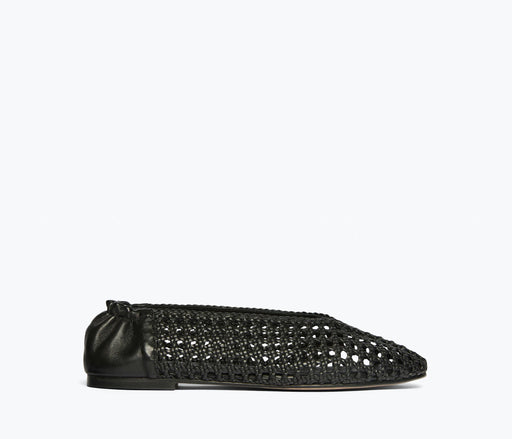 Riley Open Weave Ballet Flat | Black Woven