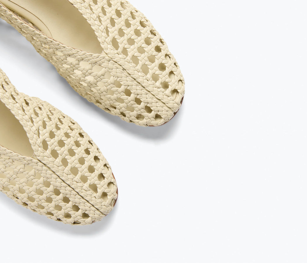 Riley Open Weave Ballet Flat | Vanilla Woven