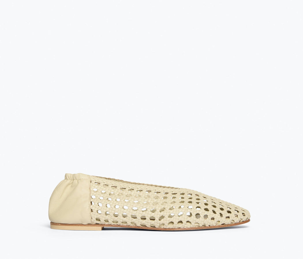 Riley Open Weave Ballet Flat | Vanilla Woven