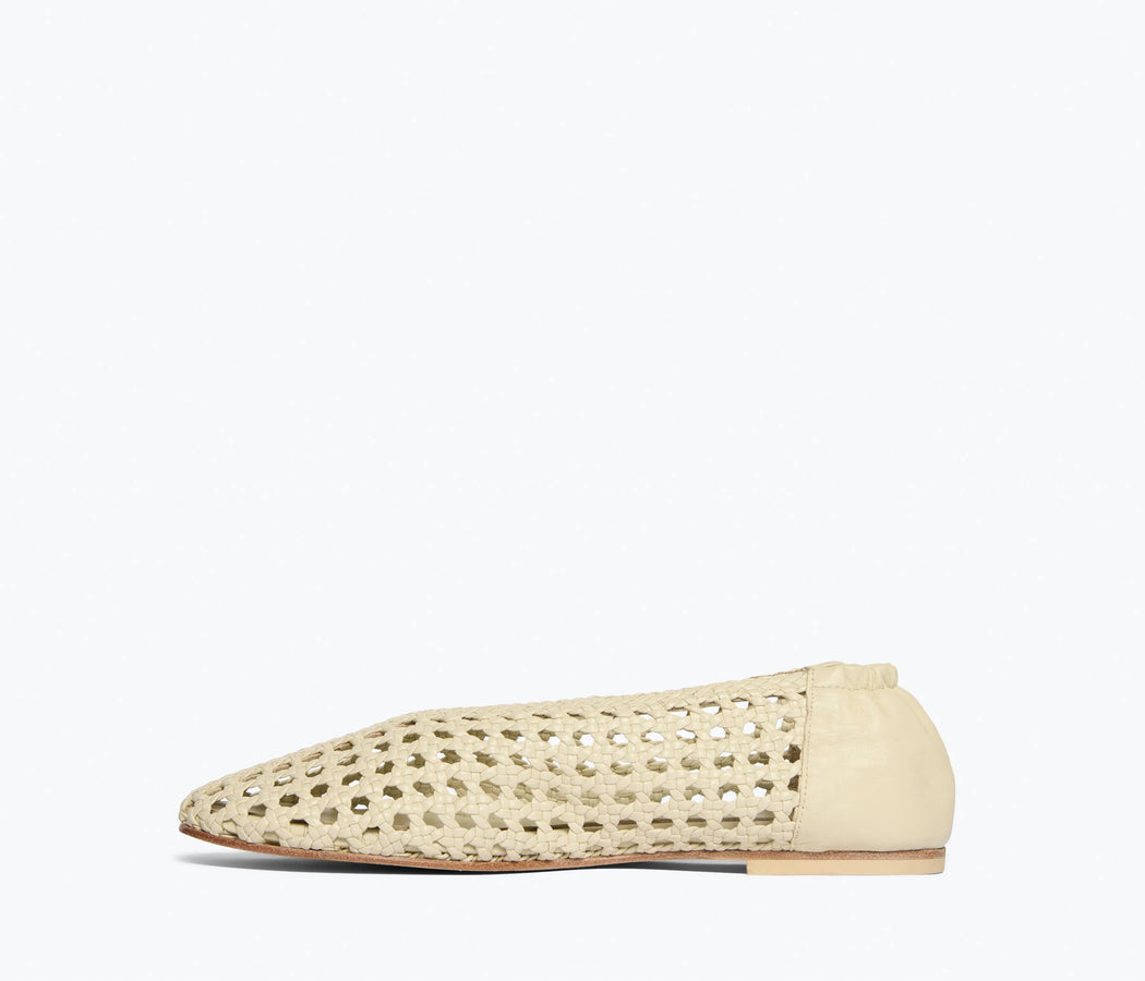 Riley Open Weave Ballet Flat | Vanilla Woven