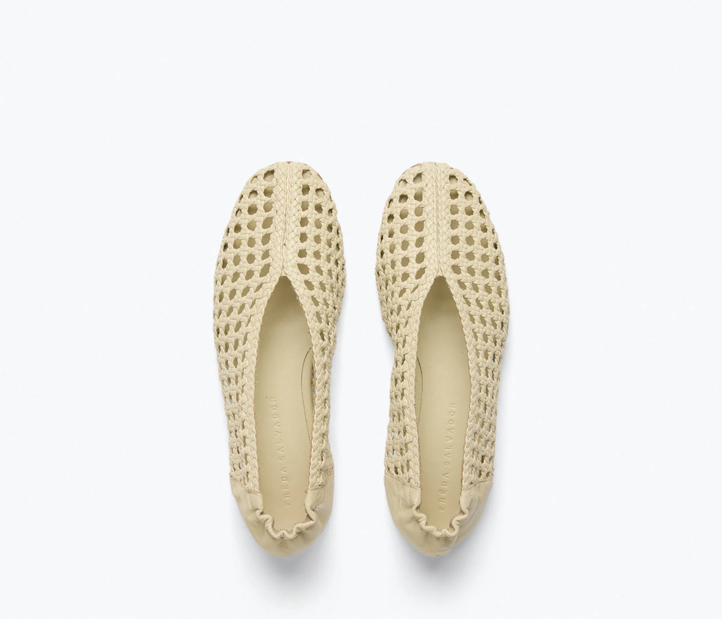 Riley Open Weave Ballet Flat | Vanilla Woven