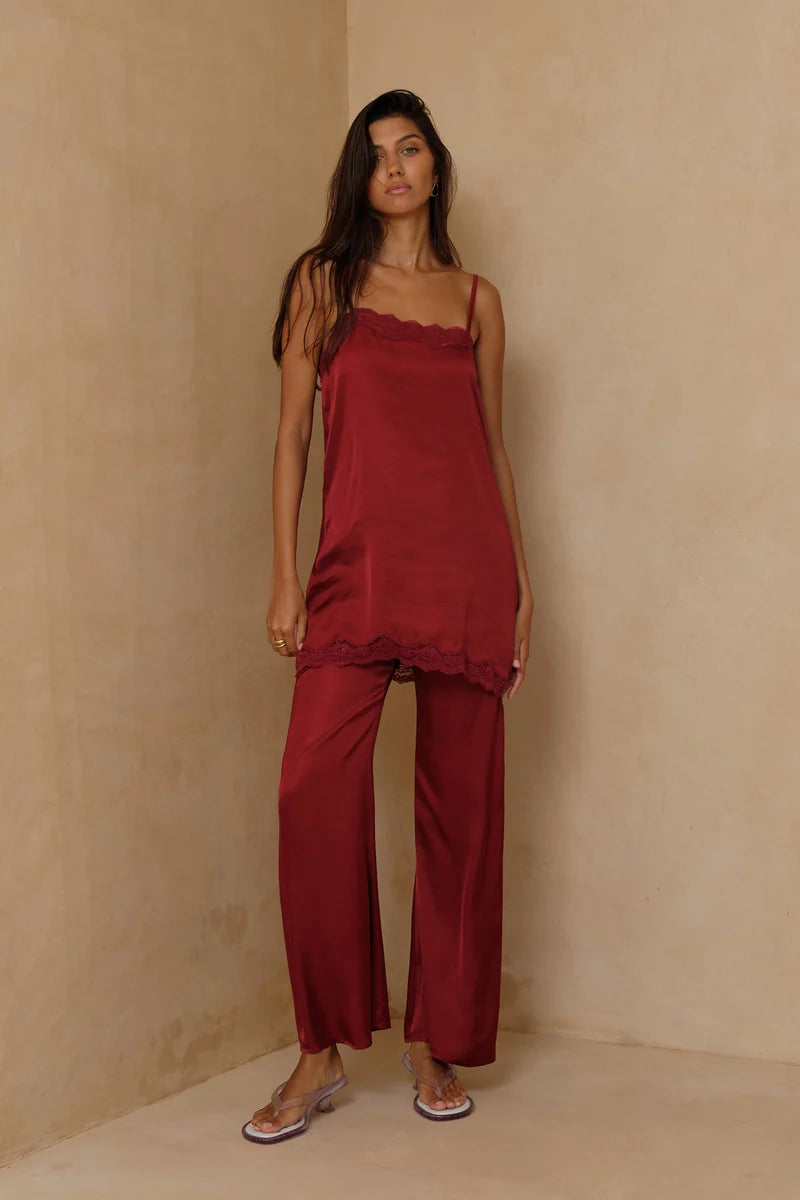 Essentia Pant | Merlot Red