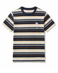 Palm Stripe Tee | Navy
