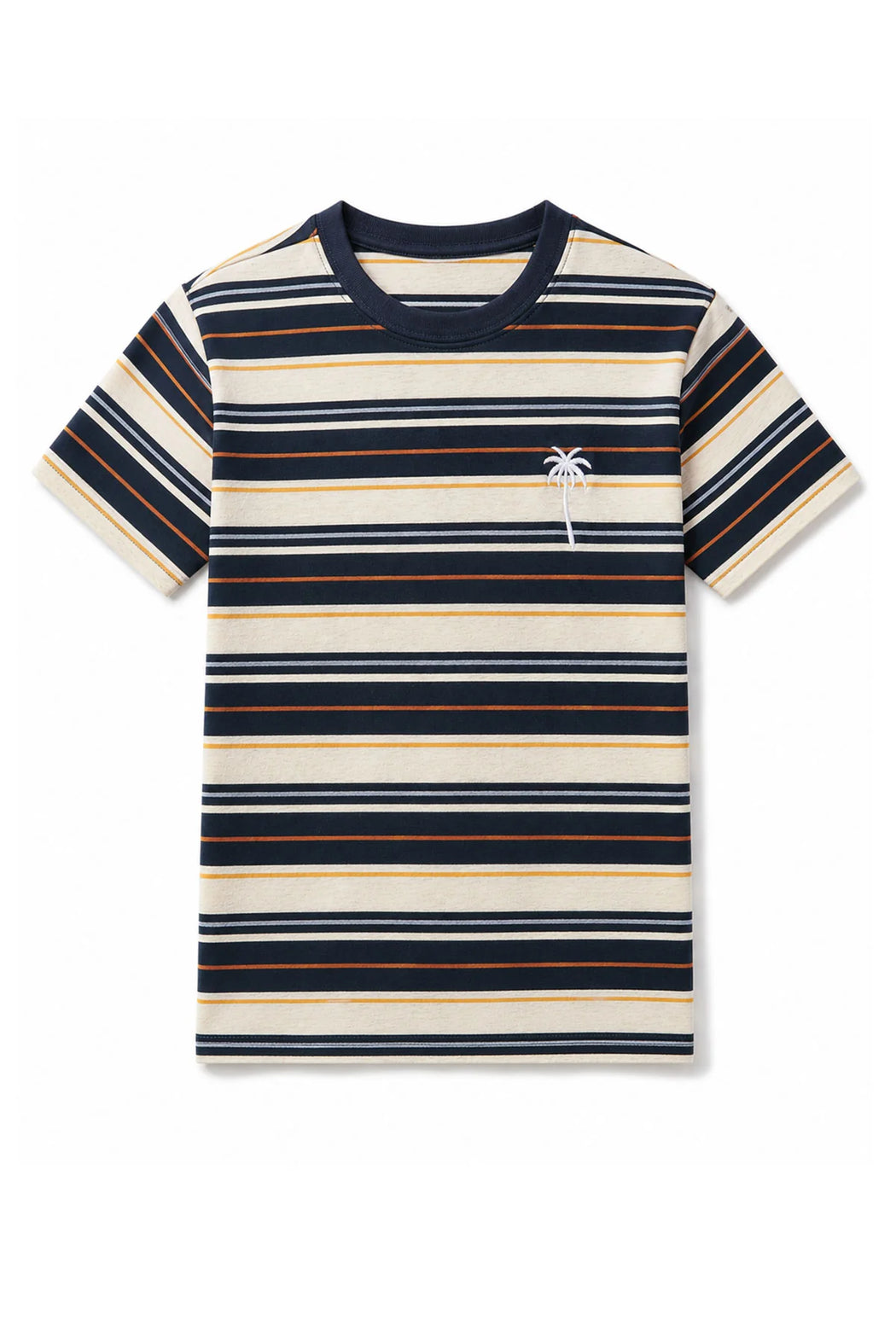 Palm Stripe Tee | Navy