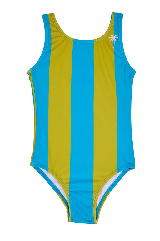 Retro Stripe Swimsuit | Kelp