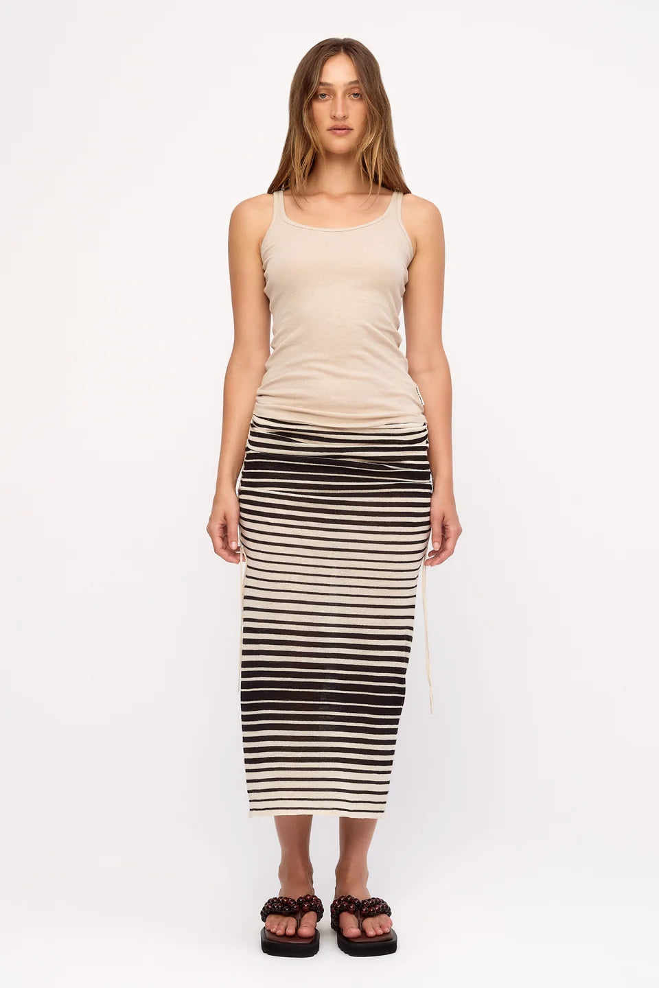 Ramie Knit Dress | Ombre Stripe