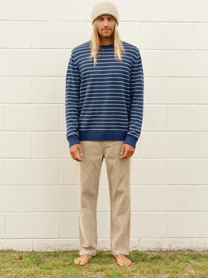 Striped Linen Sweater | Navy Stripe