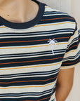 Palm Stripe Tee | Navy