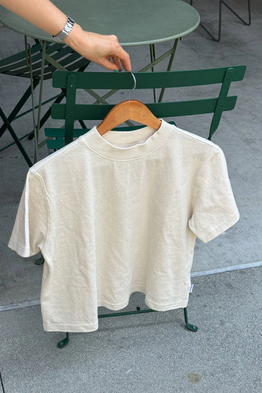 Sunset Mock Neck Tee l Natural