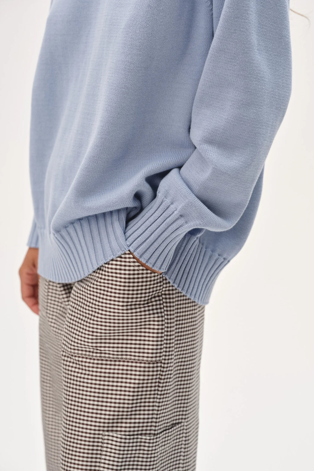 The Cotton Knit V-Neck Sweater | Cornflower