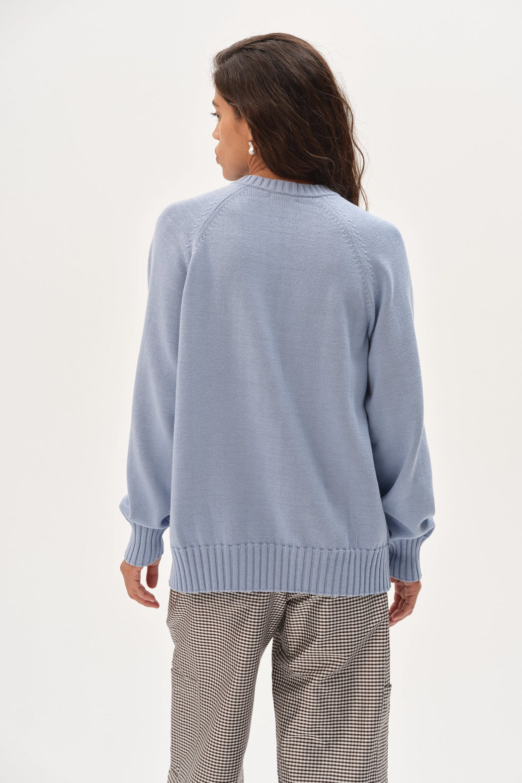 The Cotton Knit V-Neck Sweater | Cornflower