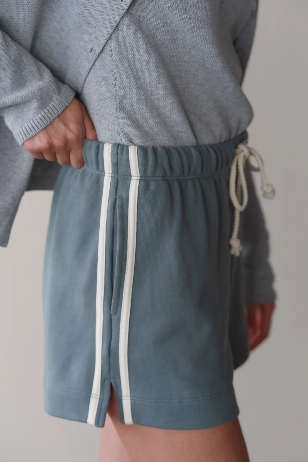 The Stripe Eco Terry Short | Sage