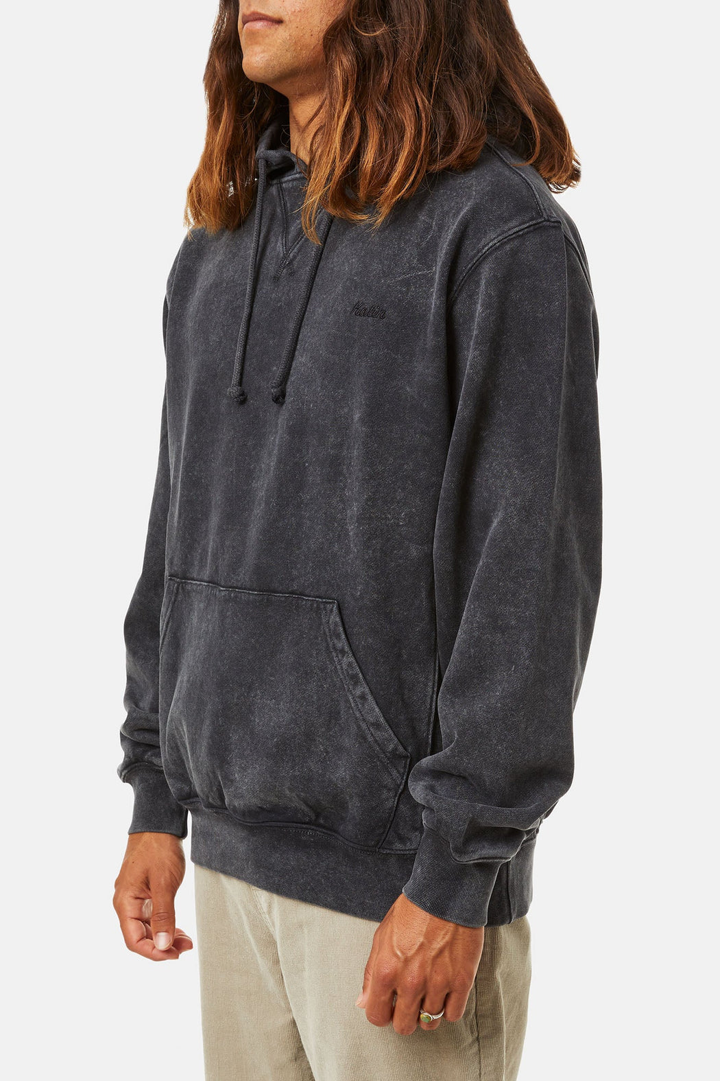 Embroidered Hoodie | Washed Black