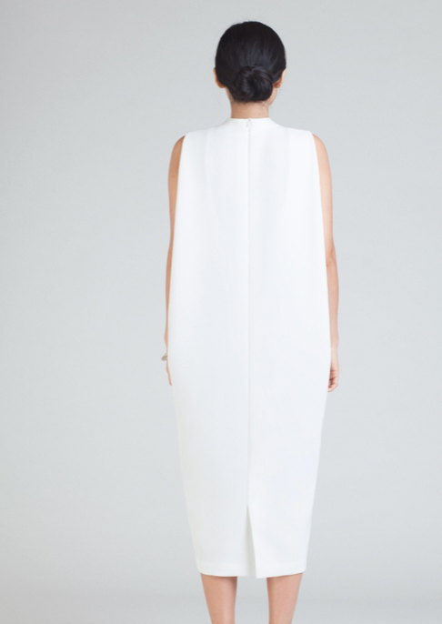 Dill High Collar Dress | White