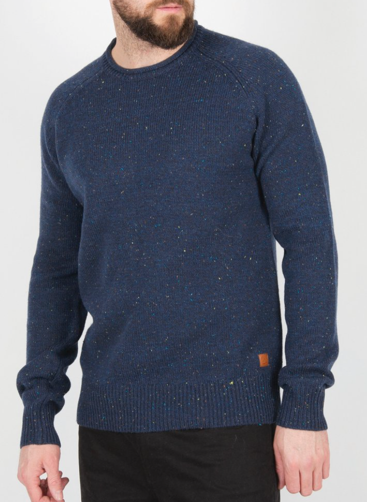 Hoddevik Knitted Sweater | Navy Fleck