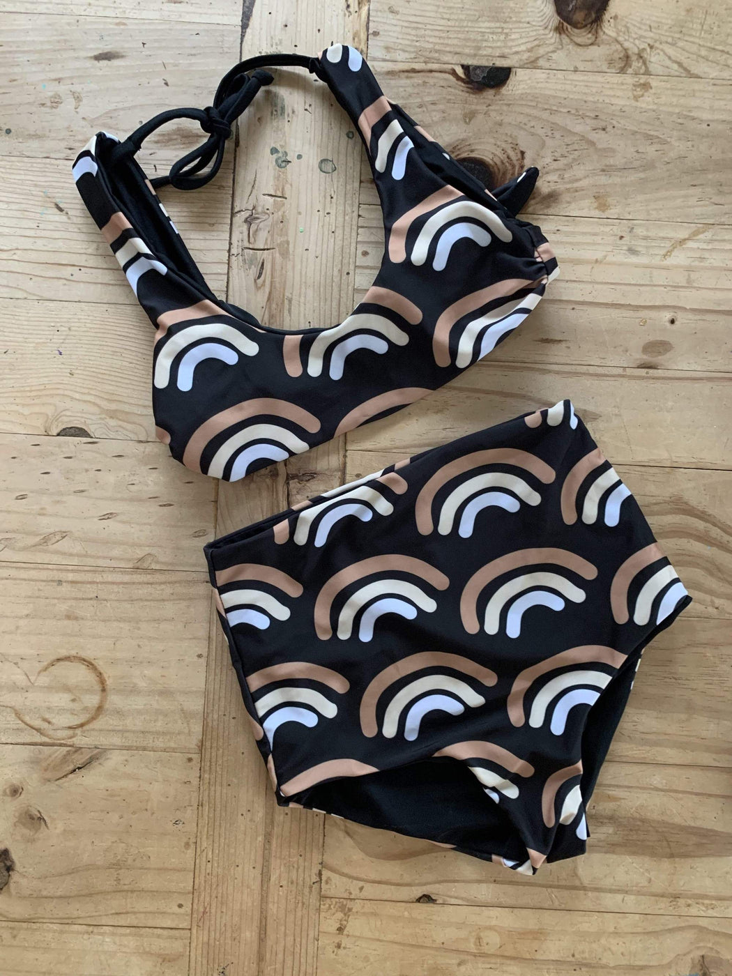 Meufam Women's Summer Rainbow Printed Conservative Bikini Split Two Piece  Swimsuit Casual High Waist Beachwear Bathing Suit  (Blue,Small,CA/US,Alpha,Adult,Female,Small,Regular,Regular) : :  Clothing, Shoes & Accessories